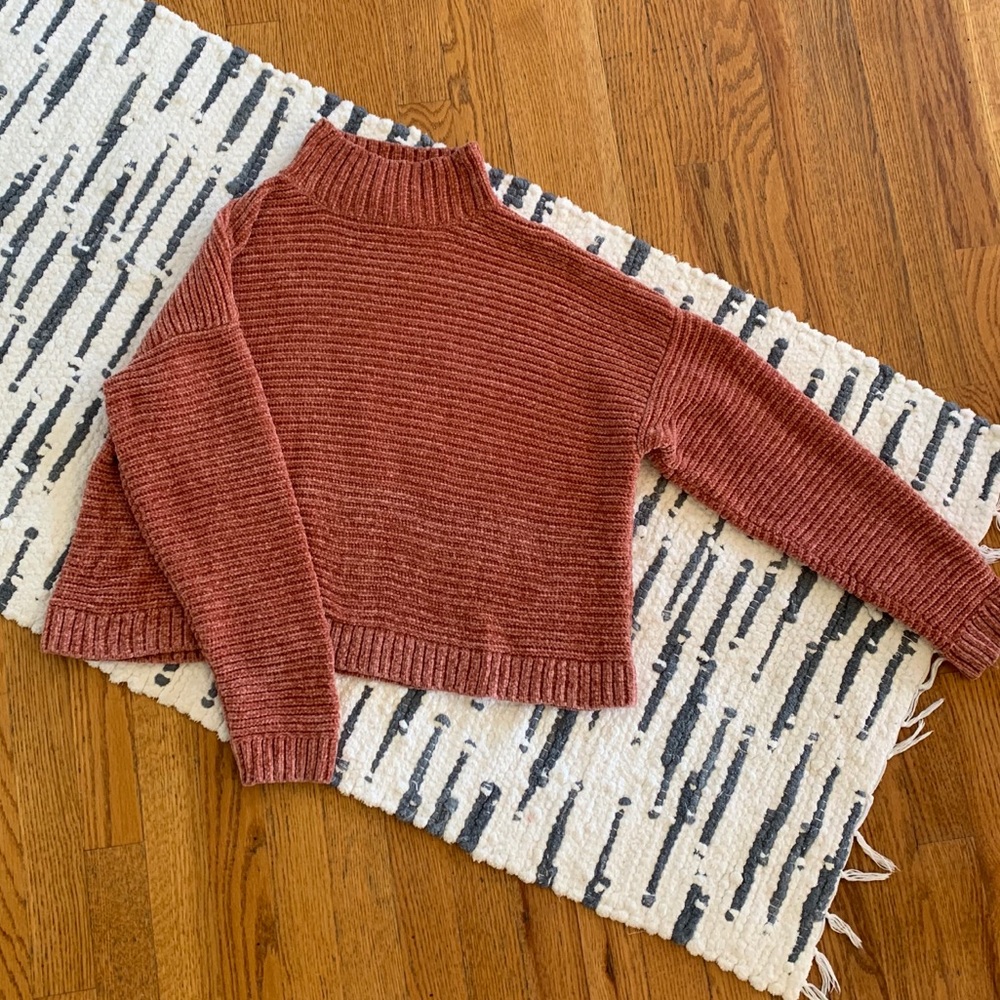 burnt orange chenille sweater